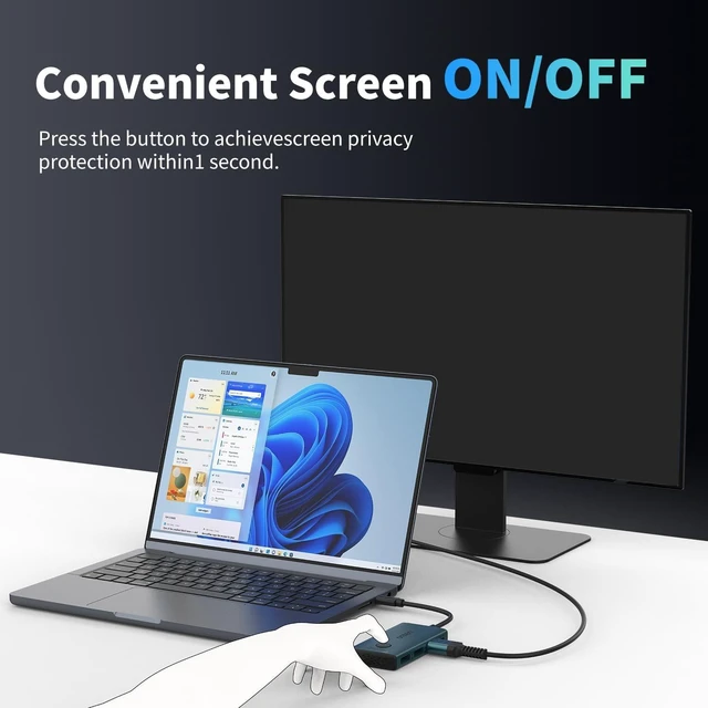 Alt view image 3 of 7 - USB C to Triple DP Converter, 4K 60Hz Type C to DisplayPort Adapter with Screen on/Off and PD 100W Extend to 3 Monitors, Multi-Monitor MST Hub for MacBook Pro/Air, Mac mini, Surface, Dell (4 in 1)