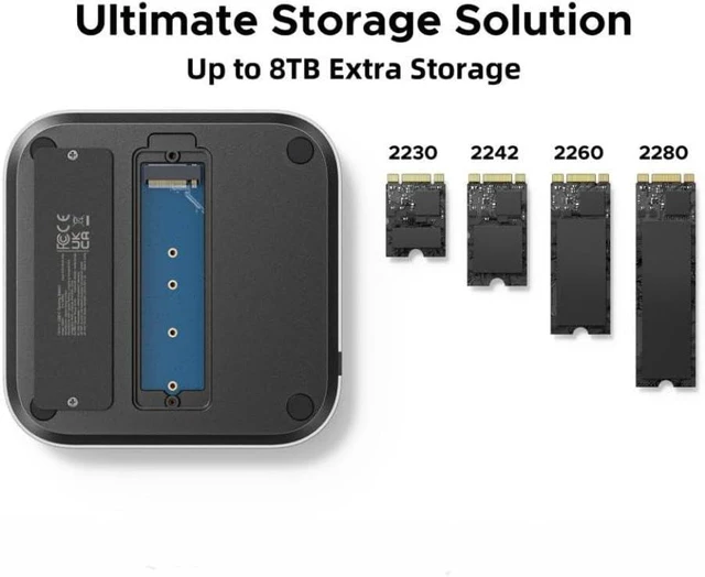 Alt view image 4 of 4 - USB Hub Docking Station Type-C to DisplayPort 4K240Hz M.2 NVMe SSD Slot 10Gbps SD TF Card Reader 3.5mm Audio Jack Compatible with M4 Dock and Stand