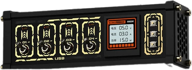 Main image of 8 Port USB Docking Station, Retro Desktop Power Hub, Independent Control, with 1.54" IPS Color Screen Custom Image, for Mice USB, Flash Drives, Phones and Office Gadgets