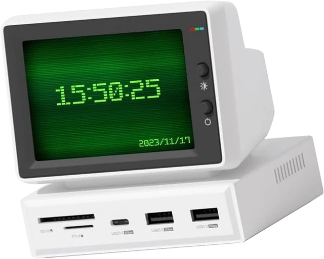 Alt view image 4 of 7 - SUNGOOYUE 3.5 Inch IPS USB Screen, USB C Hub with 5Gbps USB3.0x2 C Ports SD Card Reader AUX Power Supply, for Laptop Computer Performance Monitoring Display