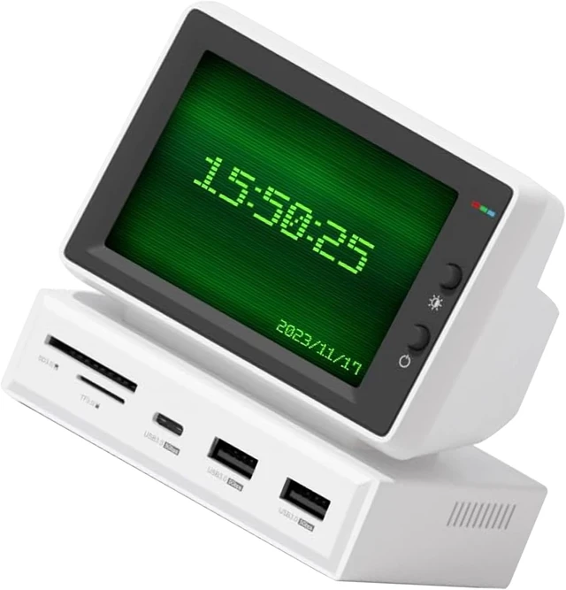 Alt view image 6 of 7 - SUNGOOYUE 3.5 Inch IPS USB Screen, USB C Hub with 5Gbps USB3.0x2 C Ports SD Card Reader AUX Power Supply, for Laptop Computer Performance Monitoring Display