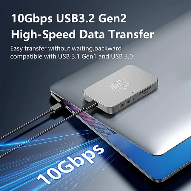 Alt view image 4 of 7 - Multifunctional Magnetic Docking Station with M.2 NVMe SSD Enclosure, 10Gbps USB C Hub, SD/TF Card Reader, 100W PD Charging Magnetic Hard Drive Enclosure