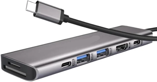 Alt view image 2 of 4 - 7 in 1 USB Hub Docking Station USB C Hub HDMI 4K 60Hz USB 3.0 Adapter PD 100W Charge Compatible with Pro Laptop