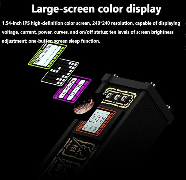 Alt view image 5 of 7 - 8 Port USB Switcher, 8 Port USB Docking Station with Led Display, Custom Image, 10 Levels of Adjustable Brightness, Independent Control, for Electronic Devices
