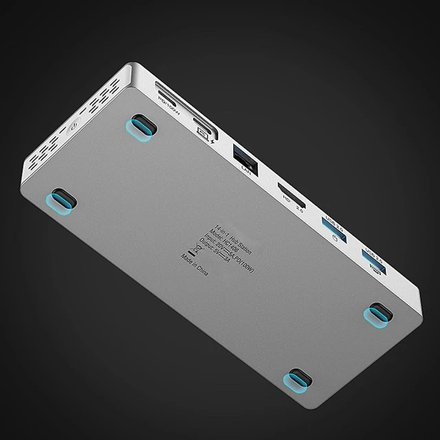 Alt view image 4 of 7 - 14 in 1 USB C Hubs with 4K HDTV 100WPD Charging Gigabit Ethernet USB 3.2 for Laptop
