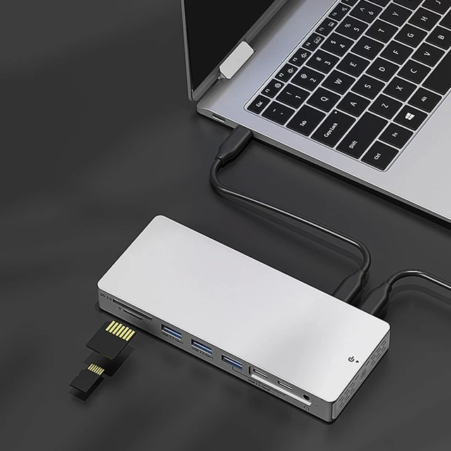 Alt view image 5 of 7 - 14 in 1 USB C Hubs with 4K HDTV 100WPD Charging Gigabit Ethernet USB 3.2 for Laptop