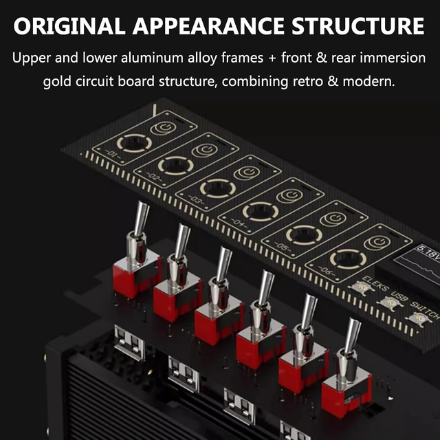 Alt view image 4 of 6 - 8 Port USB Docking Station, 8 Way USB Splitter with 1.54 Inch IPS Color Screen, 10-Level Brightness Adjustment, Multi-Function Desktop Dock for Phones Tablets.