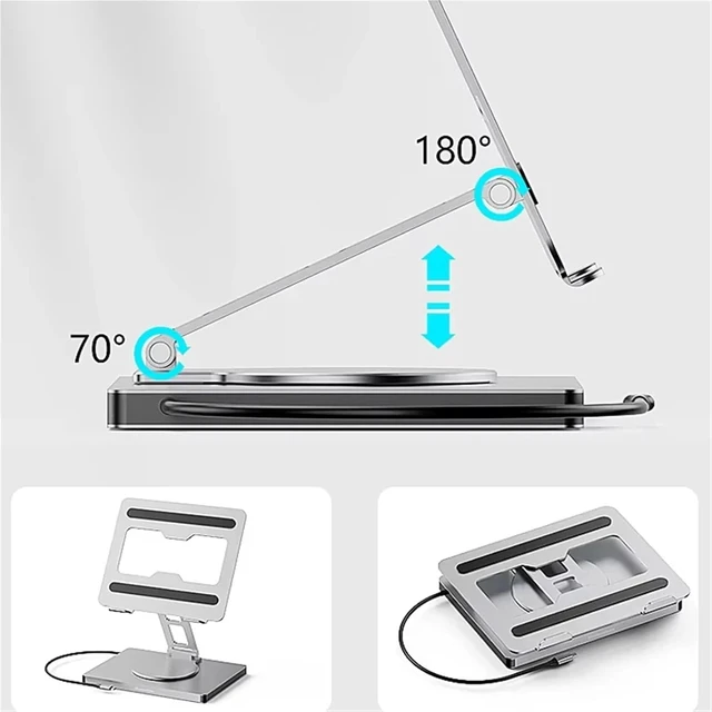 Alt view image 3 of 3 - USB C Hub Stand 10 in 1 Docking Station 4K 60Hz HDMI RJ45 SD/TF Card Reader USB 3.0 for Laptop Tablet