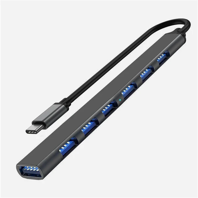 Main image of 7 Ports USB 3 TY>pe C HUB Expander Splitter High Speed OTG Adapter Docking Station for PC Hard Drive Keyboard(7port Type-c Black)