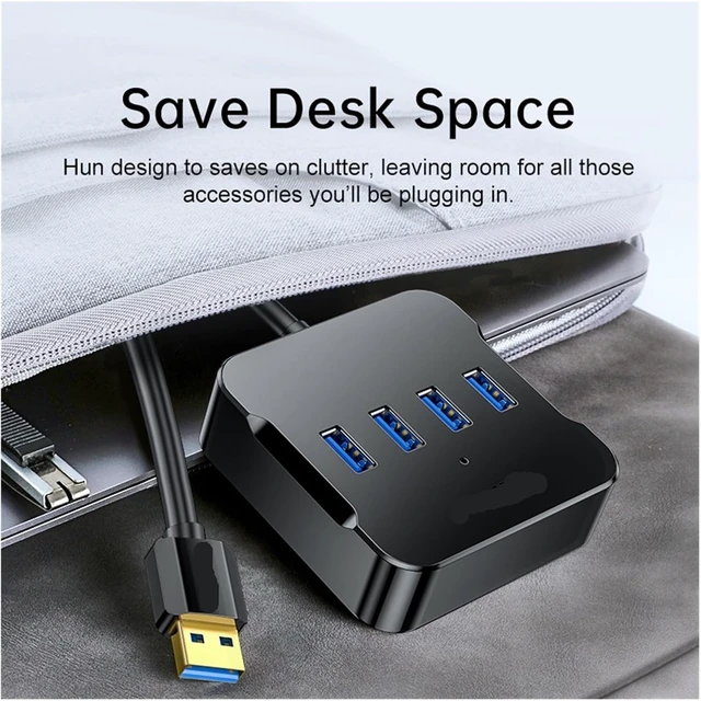 Alt view image 3 of 7 - USB Hub 4 Ports Multiple 3 Quick Sync Splitter for Extender for A Port PC Desktop and More