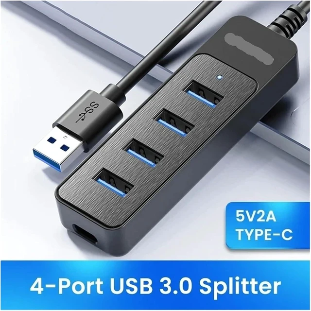 Alt view image 2 of 6 - Multi-Port USB TY>pe C Hub 4-Port Separator Adapter High-Speed 3 Splitter Power for Computer Accessories(USB Hub 30cm)