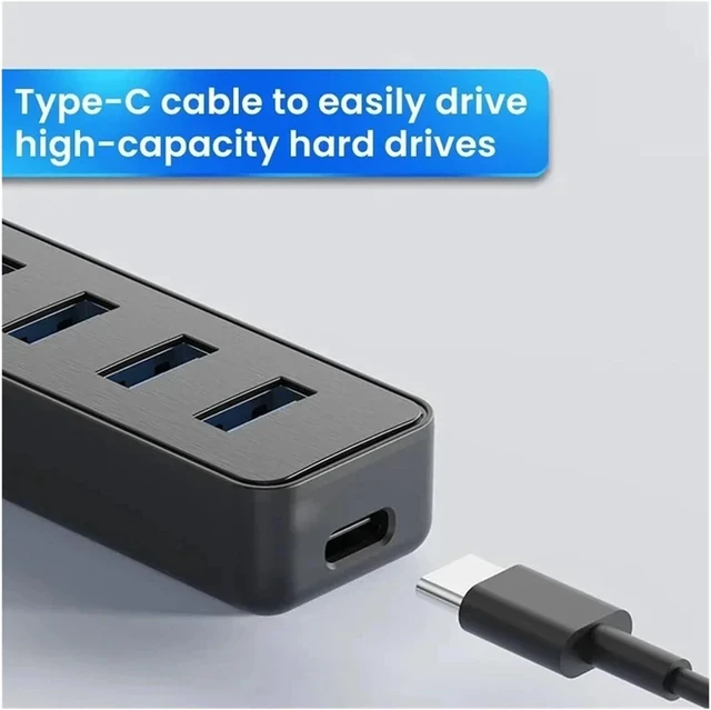 Alt view image 6 of 6 - Multi-Port USB TY>pe C Hub 4-Port Separator Adapter High-Speed 3 Splitter Power for Computer Accessories(USB Hub 30cm)