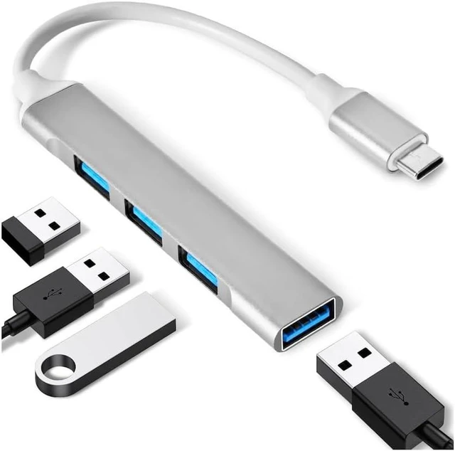 Alt view image 2 of 4 - (25 Pack) USB-C to USB 3.0 Hub, 3 USB Port Adapter, Connect to USB Keyboard, Mouse, and USB Drive for Data Transfer, Compatible with Mac mini, Laptop, Tablets Bulk Wholesale Lot