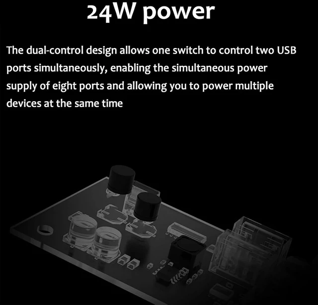Alt view image 6 of 7 - 8 Port USB Docking Station, Retro Desktop Controller, with 1.54" IPS Color Screen, Shares USB Devices, Independent Control, Customizable Graphics, for Phones, Tablets, Gadgets