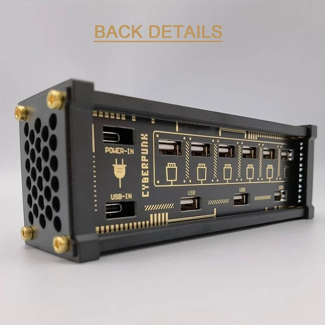 Alt view image 2 of 7 - 6 Port USB Hub Docking Station, PC Type C Input Accessories with 6 Independent switches & Button Switch, 9 Convenient Input Ports, for Phones, Tablets, and Gadgets, Desktop, Desk Setup