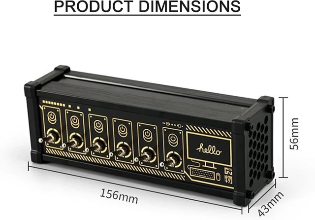 Alt view image 5 of 7 - 6 Port USB Hub Docking Station, PC Type C Input Accessories with 6 Independent switches & Button Switch, 9 Convenient Input Ports, for Phones, Tablets, and Gadgets, Desktop, Desk Setup