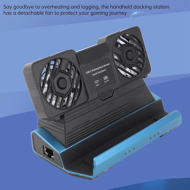 Alt view image 7 of 7 - ASHATA Docking Station 4K@60Hz for Steam Deck, 9 in 1 for Steam Deck Dock with HDMI 2.0 Gigabit Ethernet 4xUSB3.0 Ports 100W PD Charging, with Dual Cooling Fan