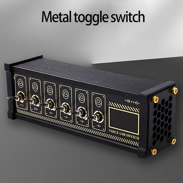 Alt view image 3 of 7 - 6 Ports USB C Switcher, 6 Port USB Hub Docking Station, 9 Convenient Input Ports, with Button Switch, for Phones, Tablets, and Gadgets, Desktop, Desk Setup