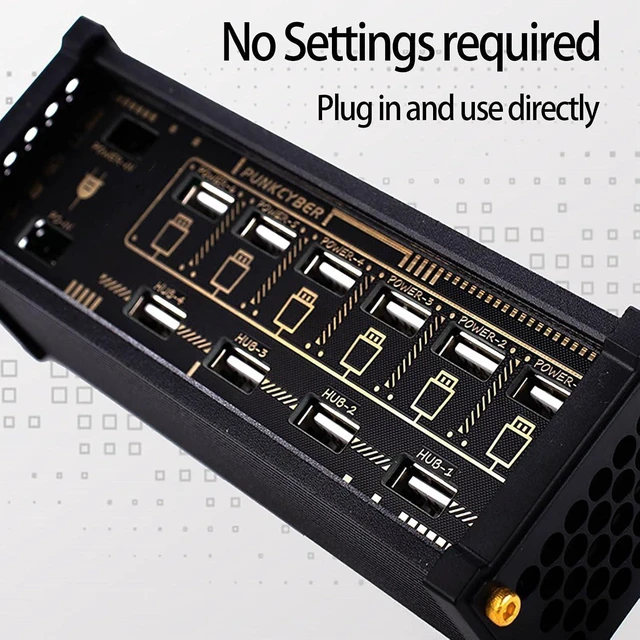 Alt view image 2 of 7 - 6 Ports USB C Switcher, 6 Port USB Hub Docking Station, 9 Convenient Input Ports, with Button Switch, for Phones, Tablets, and Gadgets, Desktop, Desk Setup