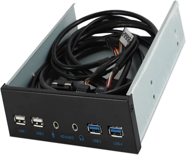Main image of 5.25 Inch Desktop PC Case Front Panel USB Hub 2x USB 3.0 2x USB 2.0 Ports HD Audio 20 Pin Connector