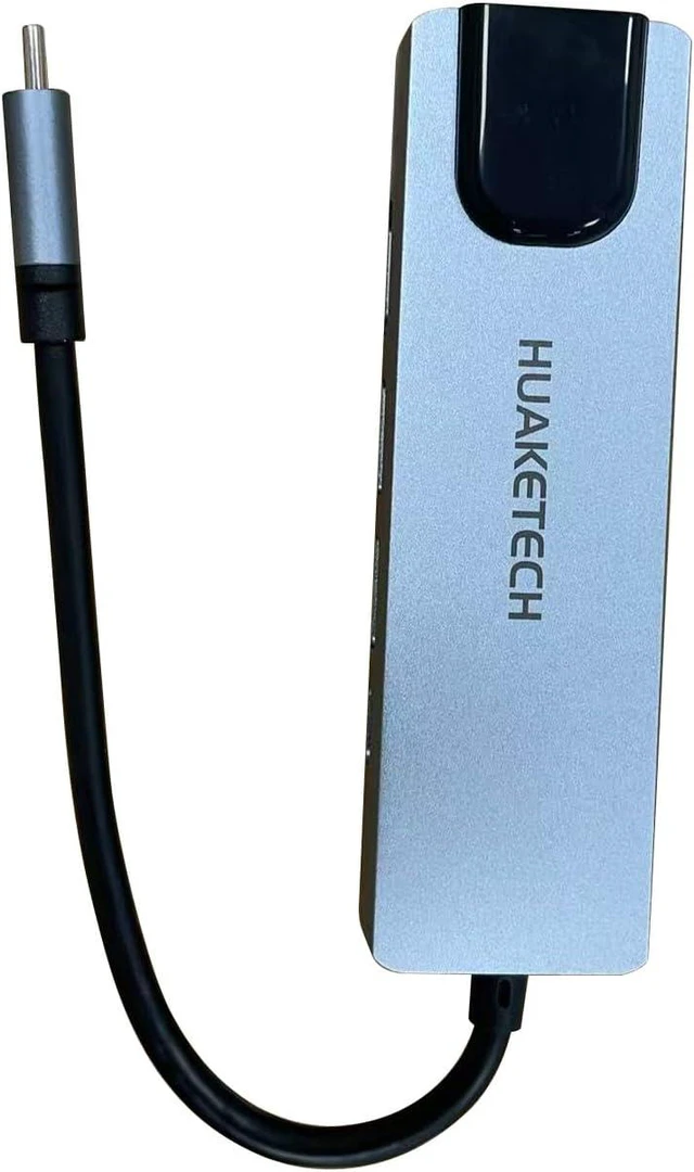 Main image of HUAKETECH USB-C Hub 5-in-1 HDMI Adapter, Aluminum Multi-Port Converter, Compatible with MacBook, Laptop, Desktop, Space Gray