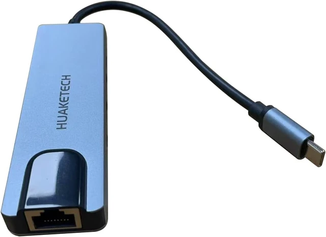 Alt view image 2 of 3 - HUAKETECH USB-C Hub 5-in-1 HDMI Adapter, Aluminum Multi-Port Converter, Compatible with MacBook, Laptop, Desktop, Space Gray