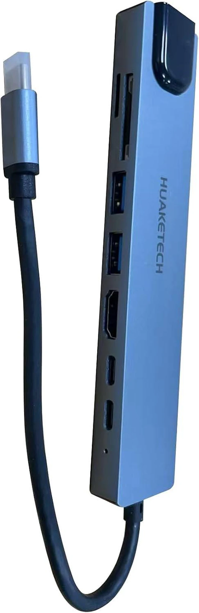 Alt view image 2 of 3 - HUAKETECH 7-in-1 USB-C Hub Adapter with HDMI, Multiport Docking Station, Space Gray, Portable Data Transfer Converter