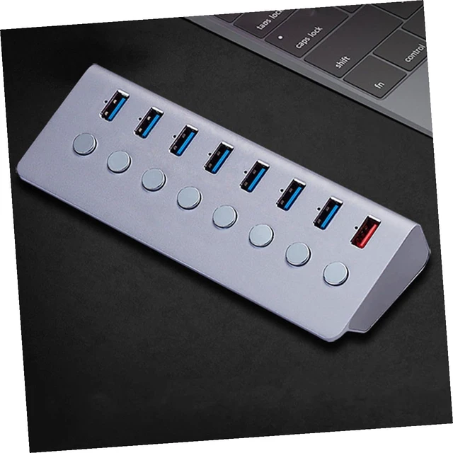 Alt view image 5 of 7 - BESPORTBLE Port USB Hub with Charging Port Independent Switches USB Expander for Data Transfer and Simultaneous Charging Compact and Portable for Laptop and Business Travel