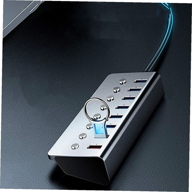 Alt view image 4 of 7 - BESPORTBLE Port USB Hub with Charging Port Independent Switches USB Expander for Data Transfer and Simultaneous Charging Compact and Portable for Laptop and Business Travel