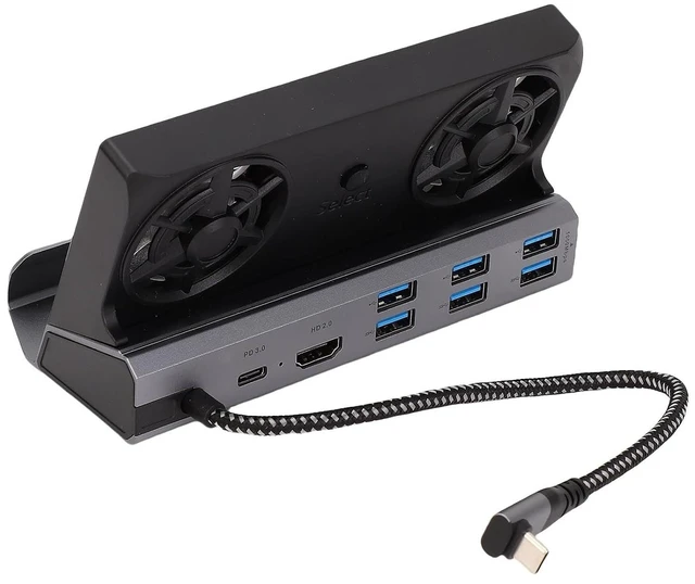 Main image of Tangxi 9 in 1 USB C Docking Station with Cooling Fan for and ROG Ally, Dock Stand with 4K 60Hz, Gigabit Ethernet, 3 USB3.0, 3 USB2.0, 100W PD