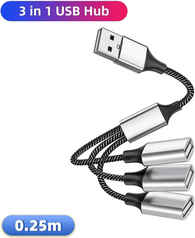 Alt view image 2 of 6 - USB HUB Splitter Extension Male to Female USB2.0 Adapter 4 Port High Speed Transfer Converter(4 in 1 USB Hub 0.5m)