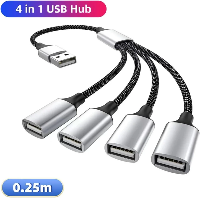 Alt view image 3 of 6 - USB HUB Splitter Extension Male to Female USB2.0 Adapter 4 Port High Speed Transfer Converter(4 in 1 USB Hub 0.5m)