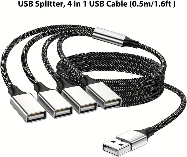 Alt view image 4 of 6 - USB HUB Splitter Extension Male to Female USB2.0 Adapter 4 Port High Speed Transfer Converter(4 in 1 USB Hub 0.5m)
