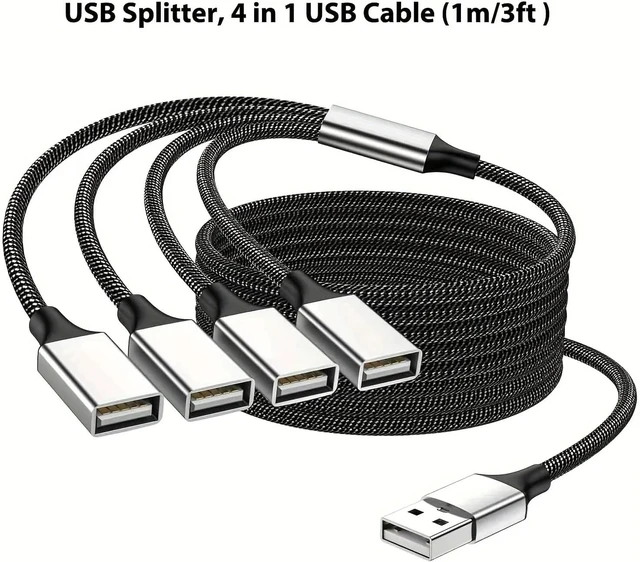 Alt view image 5 of 6 - USB HUB Splitter Extension Male to Female USB2.0 Adapter 4 Port High Speed Transfer Converter(4 in 1 USB Hub 0.5m)