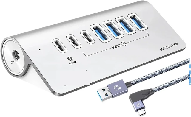 Alt view image 6 of 6 - 10Gbps USB 3.2 Docking Station Hub Type C Splitter PD60W Charging Adapter Multi 4/7 Ports Switch(A)