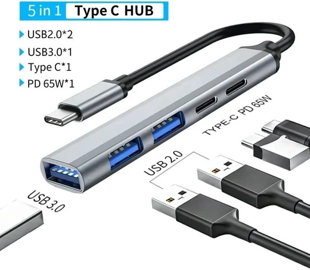 Alt view image 2 of 3 - USB C Docking Station HDMI-Compatible 100M RJ45 SD TF Card Reader Type C PD Hub(7 in 1)