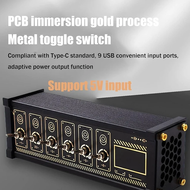 Alt view image 2 of 7 - Desktop Partition Switch, 6 Ports USB Splitter, Data Transmission, Independent Control, 6 Port USB Docking Station, for Phones, Tablets, and Gadgets