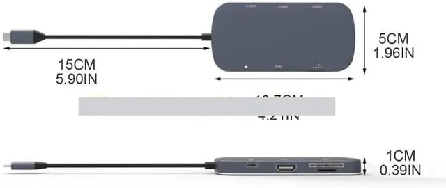 Alt view image 3 of 3 - Type C Hub USB3.0 5Gbps Type-C PD100W Docking Station 7 in 1 USB Docking Station HU8D(for Grey)