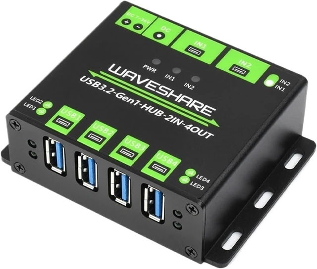 Main image of Industrial Grade USB HUB, Extending 4X USB 3.2 Ports, Switchable Dual Hosts, Multi Protections