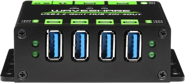 Alt view image 4 of 6 - Industrial Grade USB HUB, Extending 4X USB 3.2 Ports, Switchable Dual Hosts, Multi Protections