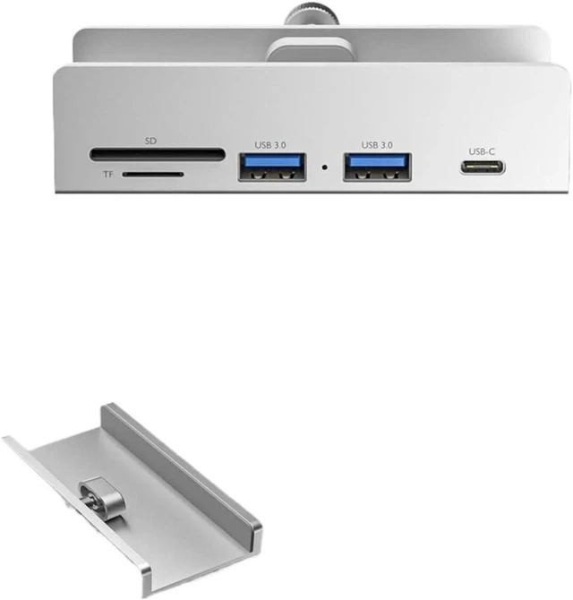 Alt view image 4 of 5 - Aluminum Alloy USB 3.0 Docking Station Fixed Clip Adjustable Thickness Aluminum HUB Clip Converter Hub Fixed(USB3.0 4)