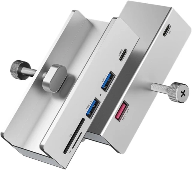 Alt view image 5 of 5 - Aluminum Alloy USB 3.0 Docking Station Fixed Clip Adjustable Thickness Aluminum HUB Clip Converter Hub Fixed(USB3.0 4)