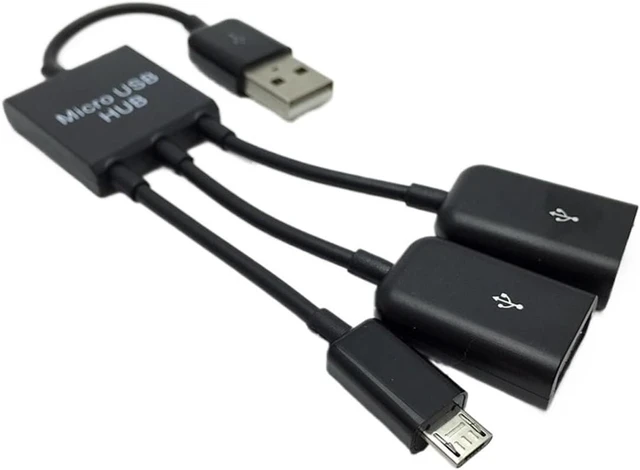 Alt view image 5 of 5 - USB 2.0 2 Port HUB with m;ic/ro USB Cable for S3 S4 S5 Smartphone and Computer