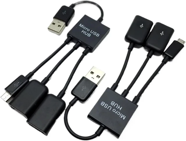 Alt view image 4 of 5 - USB 2.0 2 Port HUB with m;ic/ro USB Cable for S3 S4 S5 Smartphone and Computer