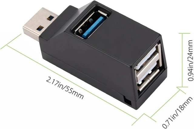 Alt view image 4 of 7 - 3 Port USB Mini Splitter Box USB 3.0 HUB Adapter Extender High Speed Data Transfer USB Splitter Docking Station for PC Laptop