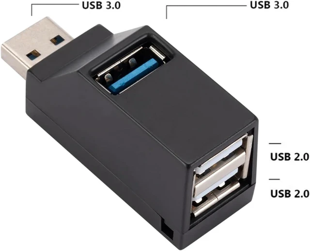 Alt view image 3 of 7 - 3 Port USB Mini Splitter Box USB 3.0 HUB Adapter Extender High Speed Data Transfer USB Splitter Docking Station for PC Laptop