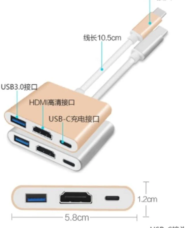 Alt view image 2 of 5 - Type naar Compatibel Opladen Adapter hub Laptop Network