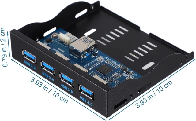Alt view image 2 of 7 - USB 3.0 Front Panel Floppy Bay 3.5 Inch Stainless Steel Hub