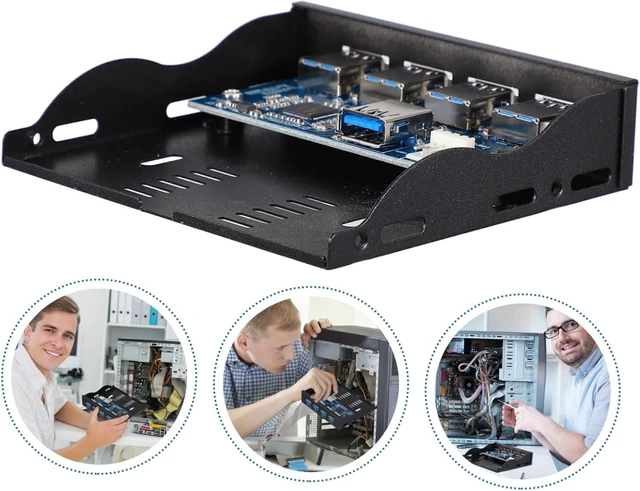 Alt view image 5 of 7 - USB 3.0 Front Panel Floppy Bay 3.5 Inch Stainless Steel Hub