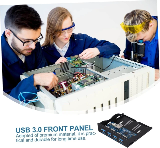 Alt view image 7 of 7 - USB 3.0 Front Panel Floppy Bay 3.5 Inch Stainless Steel Hub